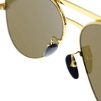 Gucci Side Temple Logo Wellington Sunglasses Gold Eyewear — view 5