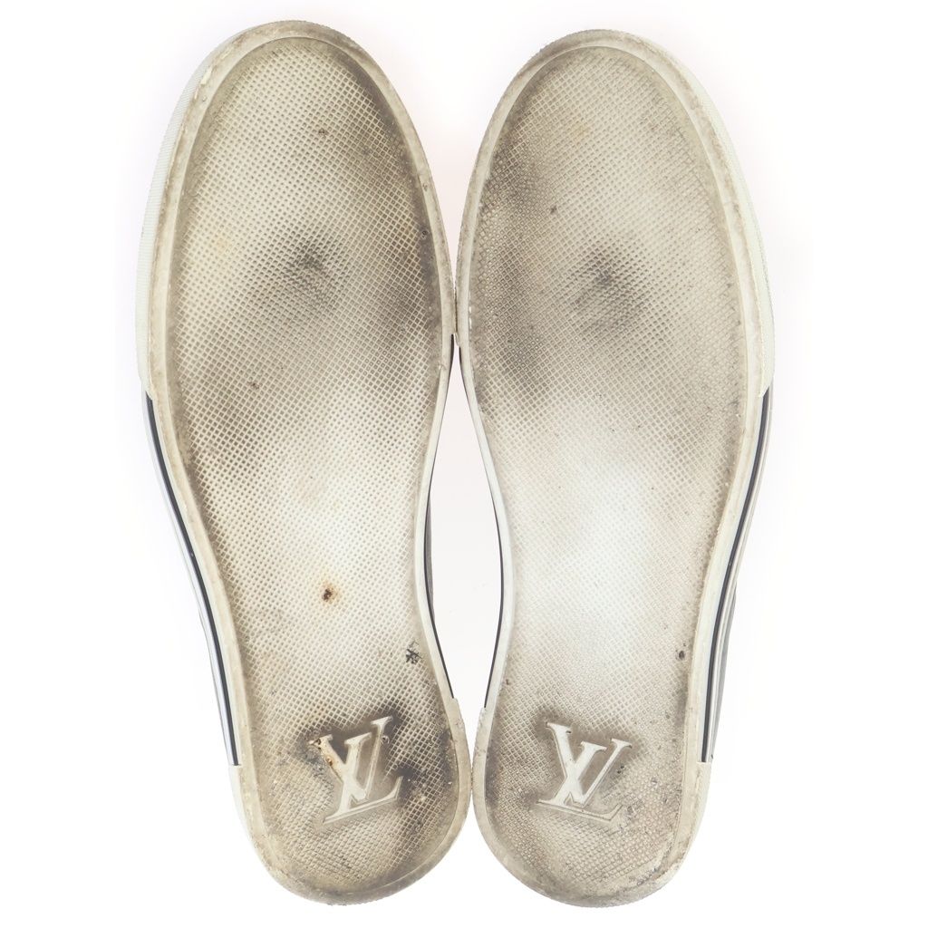 Louis Vuitton Center Zip Leather Low Cut Sneakers Black — view 5