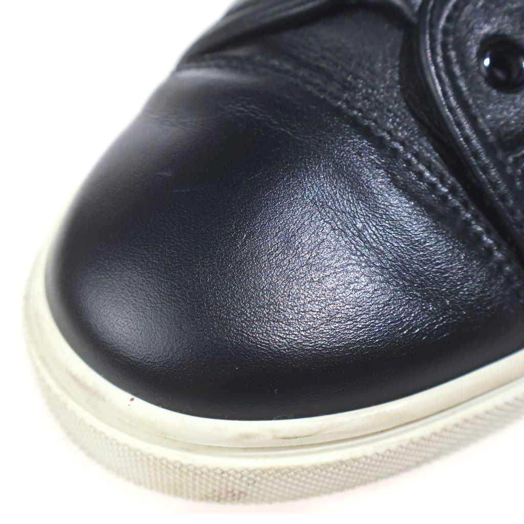 Louis Vuitton Center Zip Leather Low Cut Sneakers Black — view 6