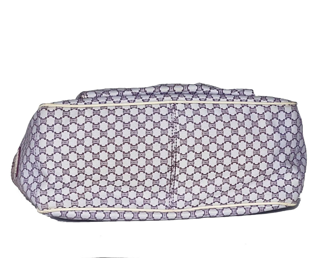 Celine Handbag Macadam Pattern Purple White — view 5