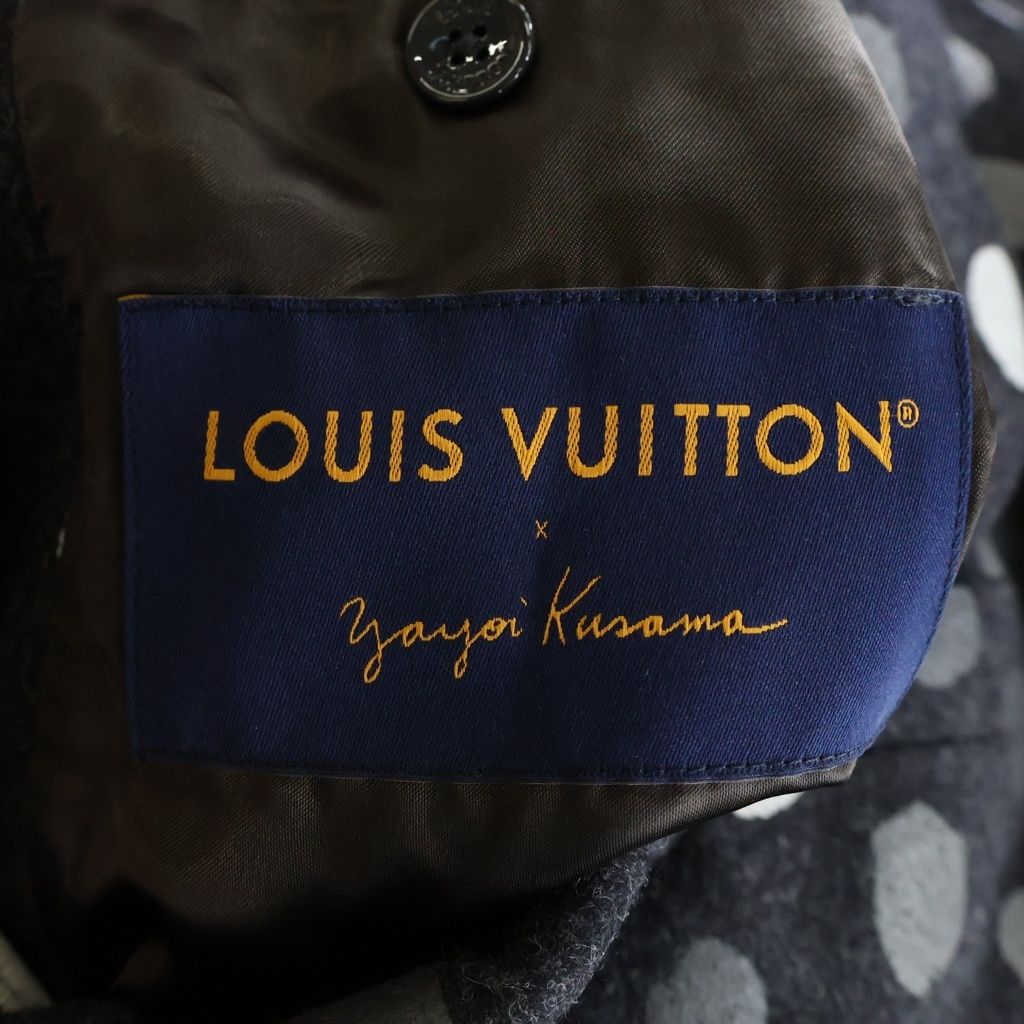 Louis Vuitton YK Painted Dots Jacket Xk4 Yayoi Kusama Wool Chesterfield Gray — view 7
