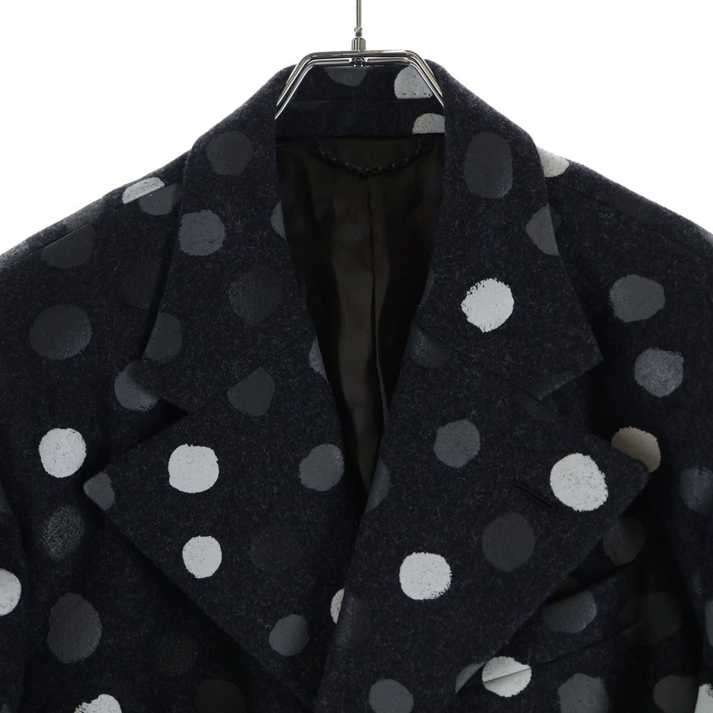 Louis Vuitton YK Painted Dots Jacket Xk4 Yayoi Kusama Wool Chesterfield Gray — view 3