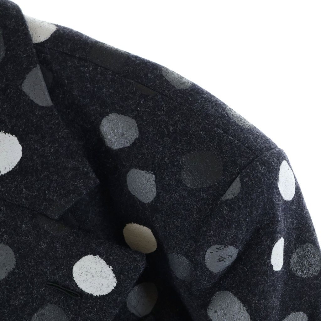 Louis Vuitton YK Painted Dots Jacket Xk4 Yayoi Kusama Wool Chesterfield Gray — view 6