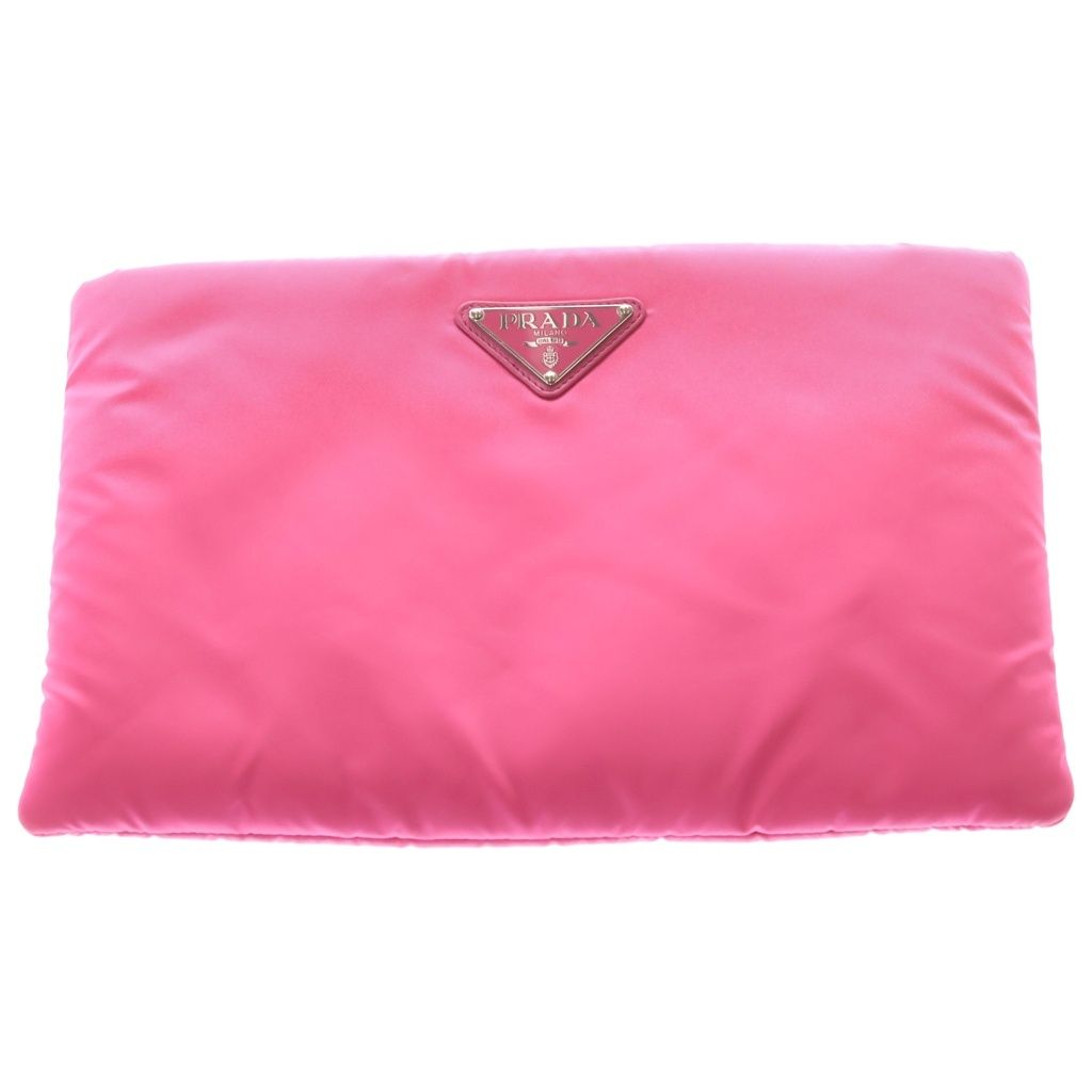 Prada Clutch Pink Tessuto Silver