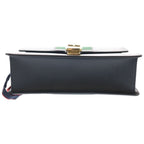 Gucci Sylvie Shoulder Bag Black Leather Gold — view 4
