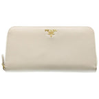 Prada Zip Around Wallet Leather White