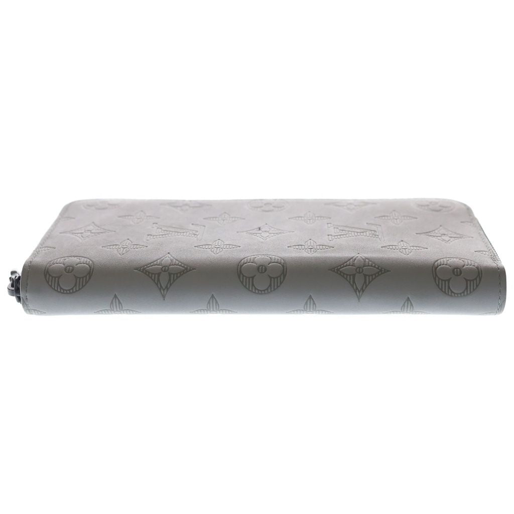 Louis Vuitton Monogram Shadow Zippy Wallet Vertical Card Case Gray Leather — view 3