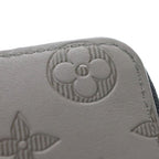 Louis Vuitton Monogram Shadow Zippy Wallet Vertical Card Case Gray Leather — view 6