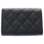 Chanel Quilted Heart Spade Compact Wallet Trifold Coin Case Black Caviar — view 2