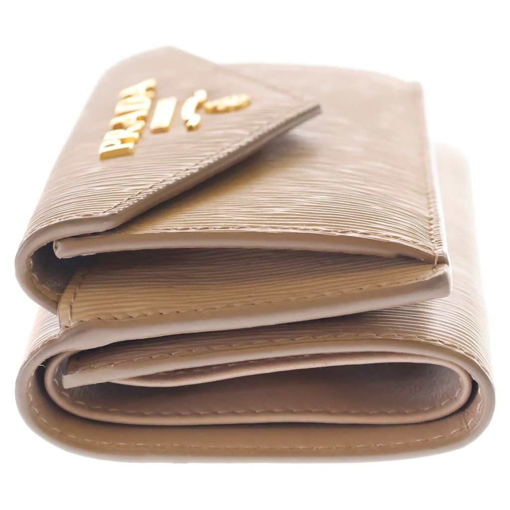 Prada Saffiano Leather Trifold Wallet Beige — view 3