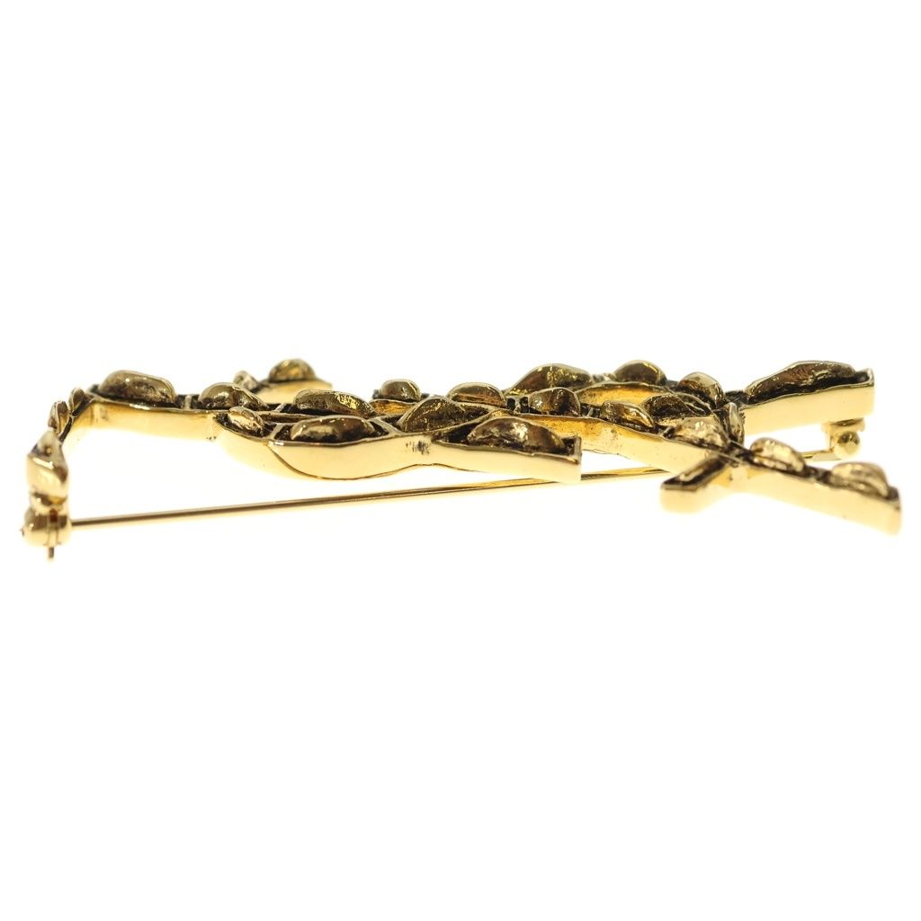 Saint Laurent Paris YSL Cassandra Brooch Gold Charm — view 3