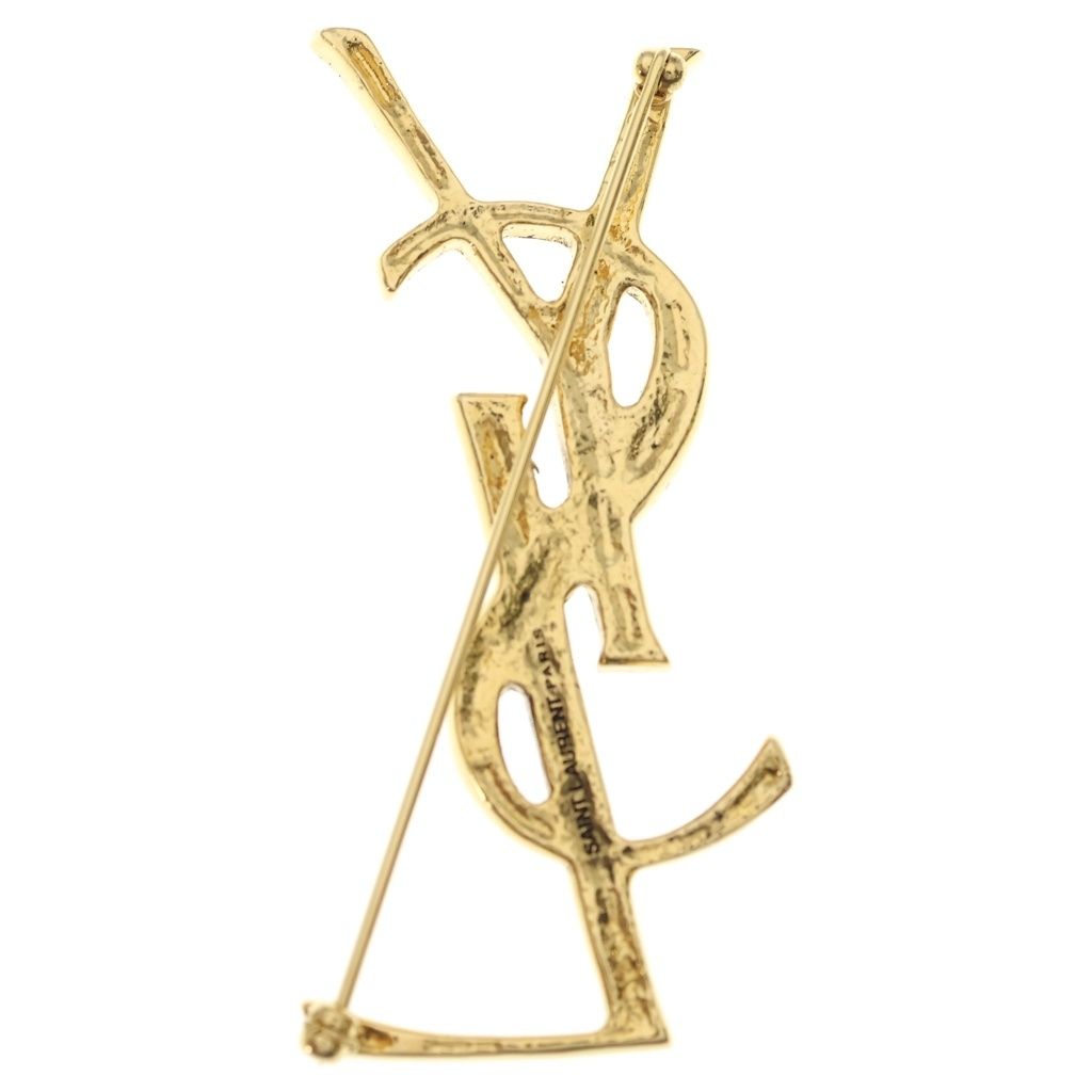 Saint Laurent Paris YSL Cassandra Brooch Gold Charm — view 2