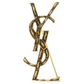 Saint Laurent Paris YSL Cassandra Brooch Gold Charm