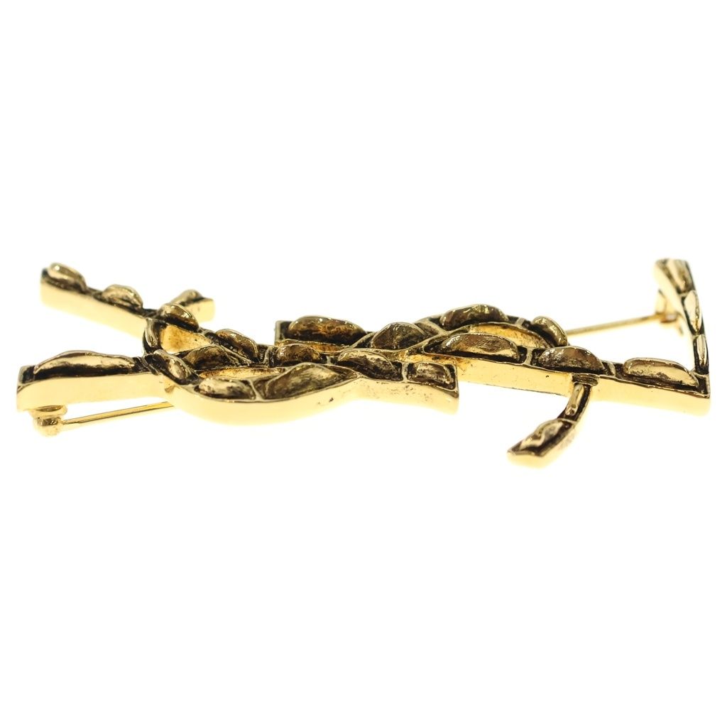 Saint Laurent Paris YSL Cassandra Brooch Gold Charm — view 4