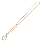 Hermes Tonnerre PM Cheval Brown Glace Chain Necklace Pink Gold — view 2