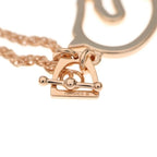 Hermes Tonnerre PM Cheval Brown Glace Chain Necklace Pink Gold — view 5