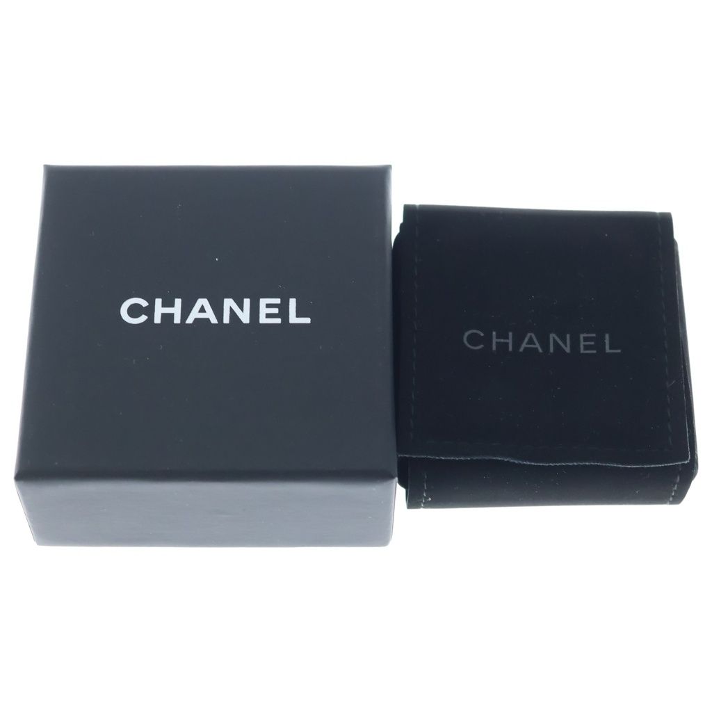 Chanel CC Logo Rhinestone Earrings Silver Metal — view 6
