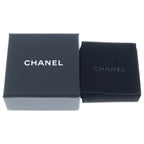 Chanel CC Logo Rhinestone Earrings Silver Metal — view 6