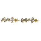 Chanel CC Logo Rhinestone Earrings Silver Metal — view 3