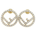 Fendi Rhinestone Earrings Gold