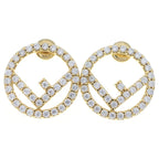 Fendi Rhinestone Earrings Gold