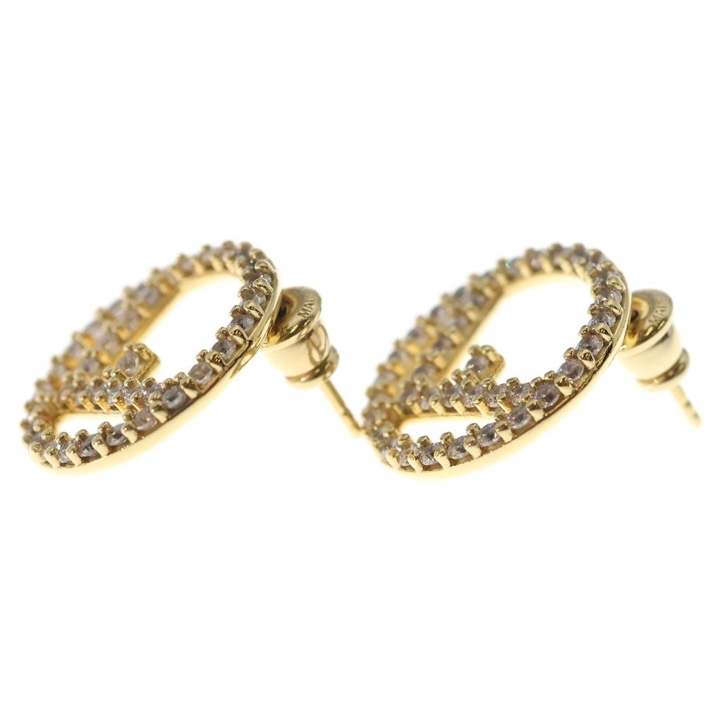 Fendi Rhinestone Earrings Gold — view 3