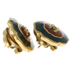 Chanel CC Logo Flower Earrings Gold — view 4