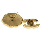 Chanel CC Logo Flower Earrings Gold — view 5