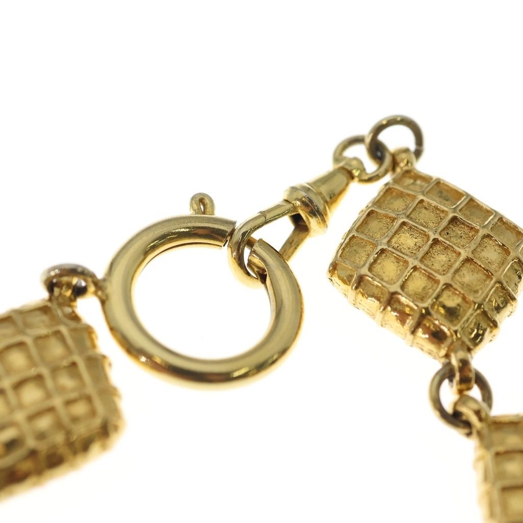 Chanel Quilted Diamond Gold Plated Necklace Choker — view 4