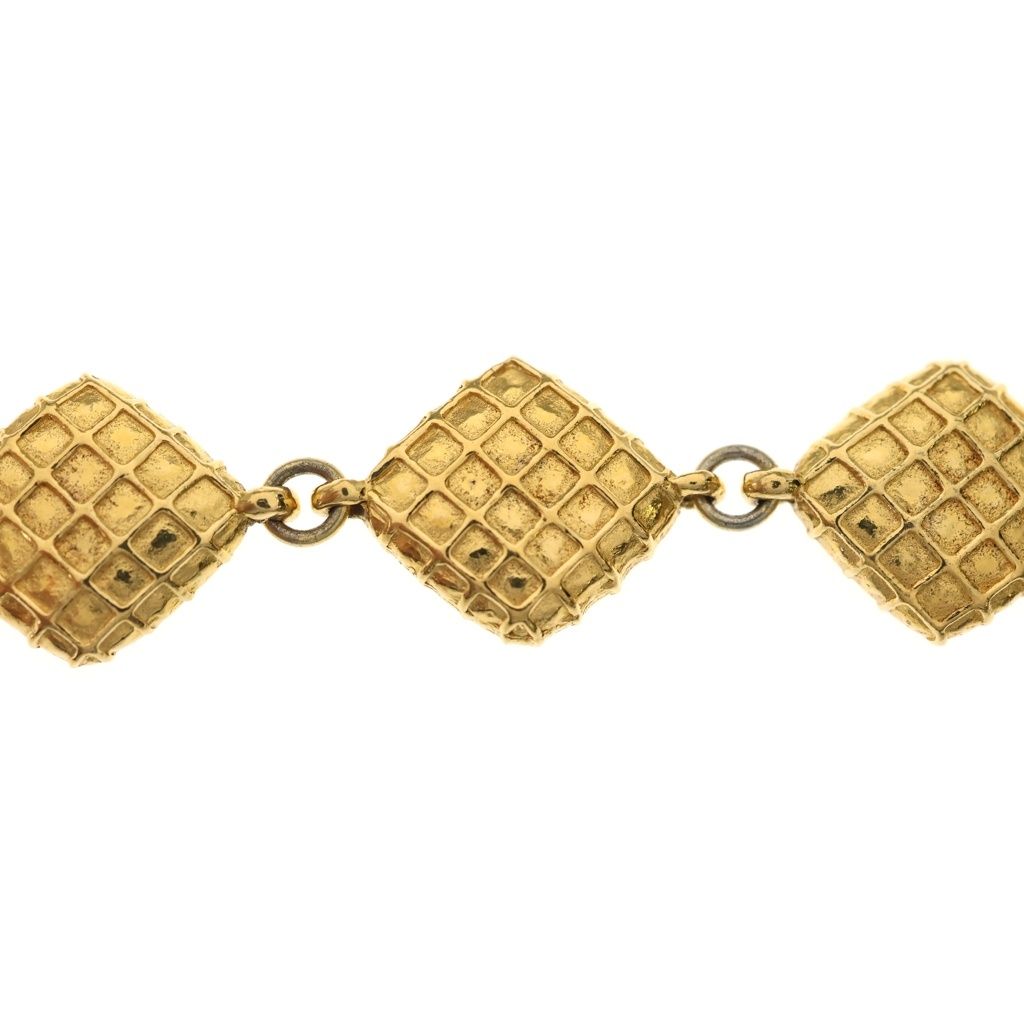 Chanel Quilted Diamond Gold Plated Necklace Choker — view 3