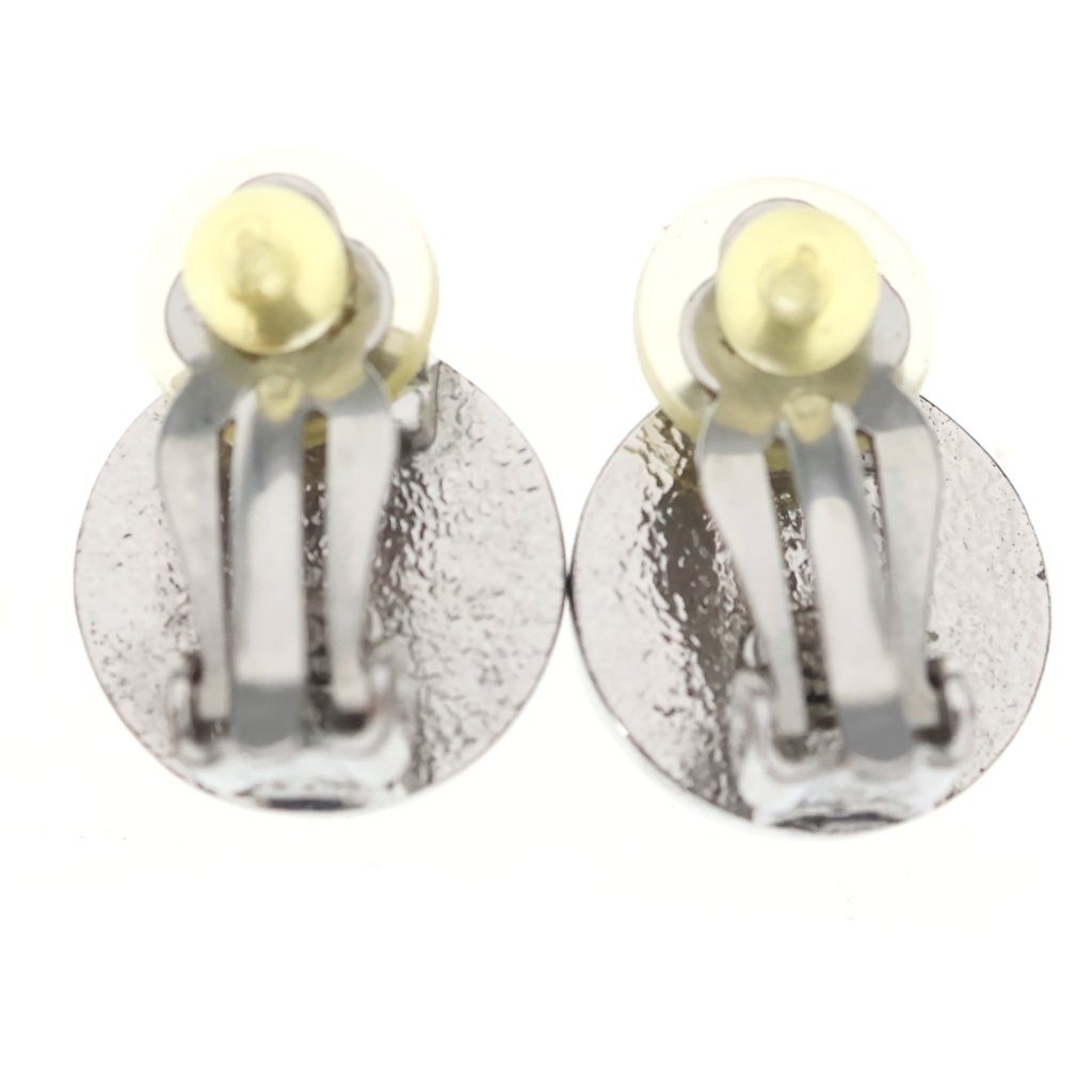 Chanel CC Logo Faux Pearl Earrings Silver — view 2
