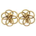 Chanel CC Logo Earrings Gold