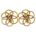 Chanel CC Logo Earrings Gold