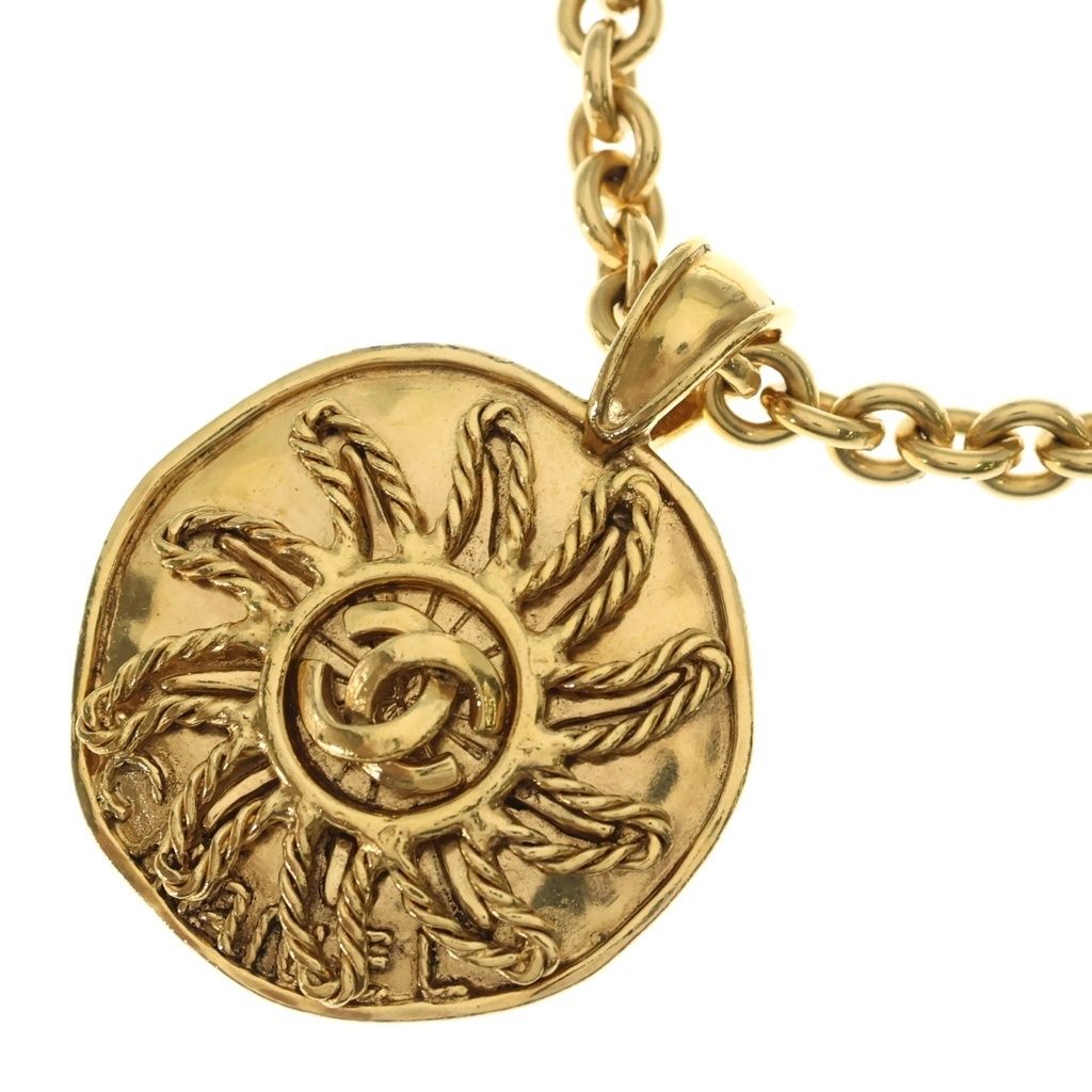 Chanel Sun Motif CC Logo Necklace Gold