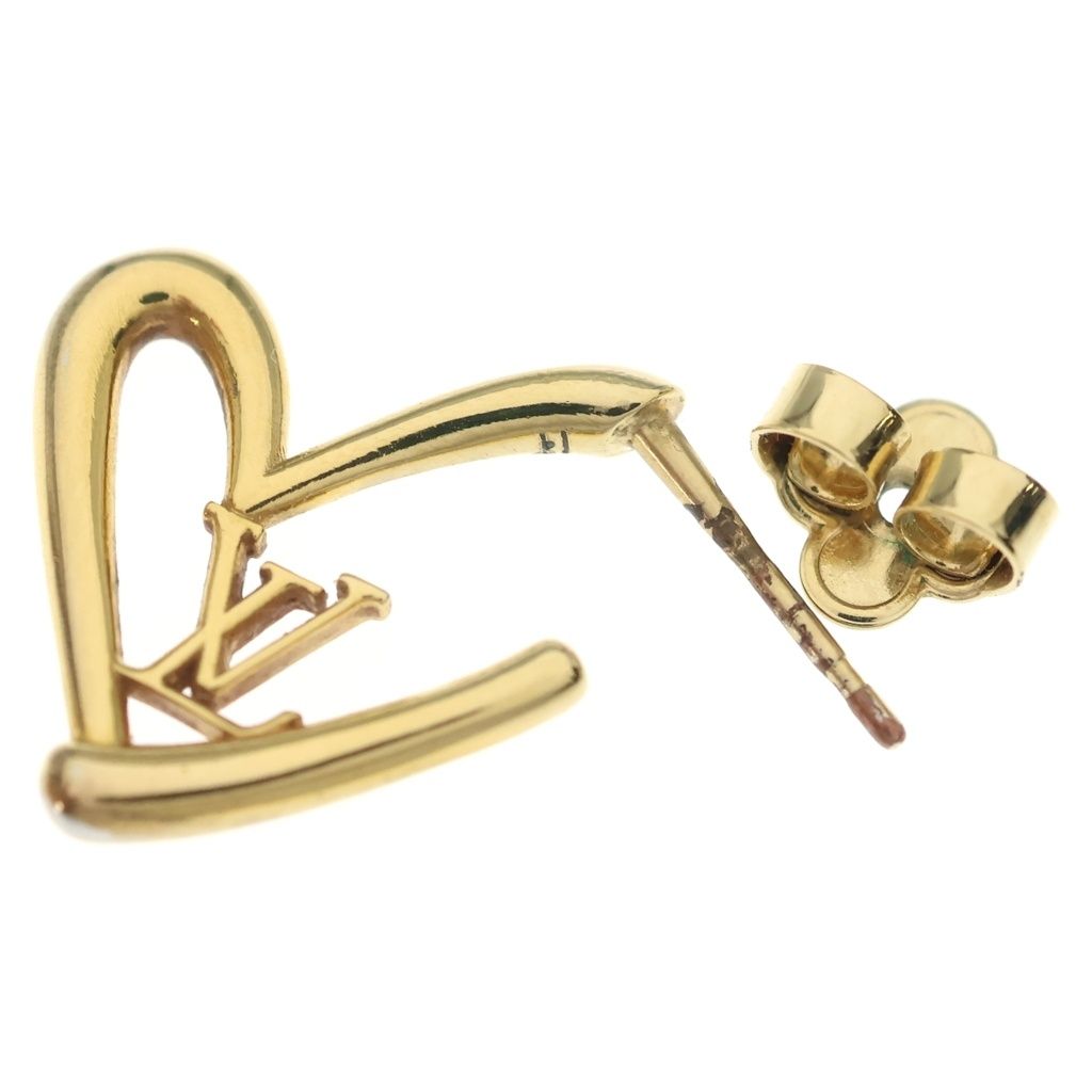 Louis Vuitton Book le Reille Heart Foreign Love Earrings Gold — view 5