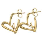 Louis Vuitton Book le Reille Heart Foreign Love Earrings Gold