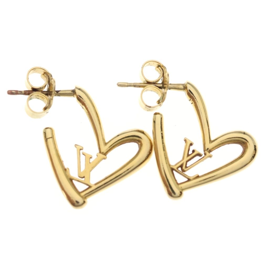 Louis Vuitton Book le Reille Heart Foreign Love Earrings Gold — view 2