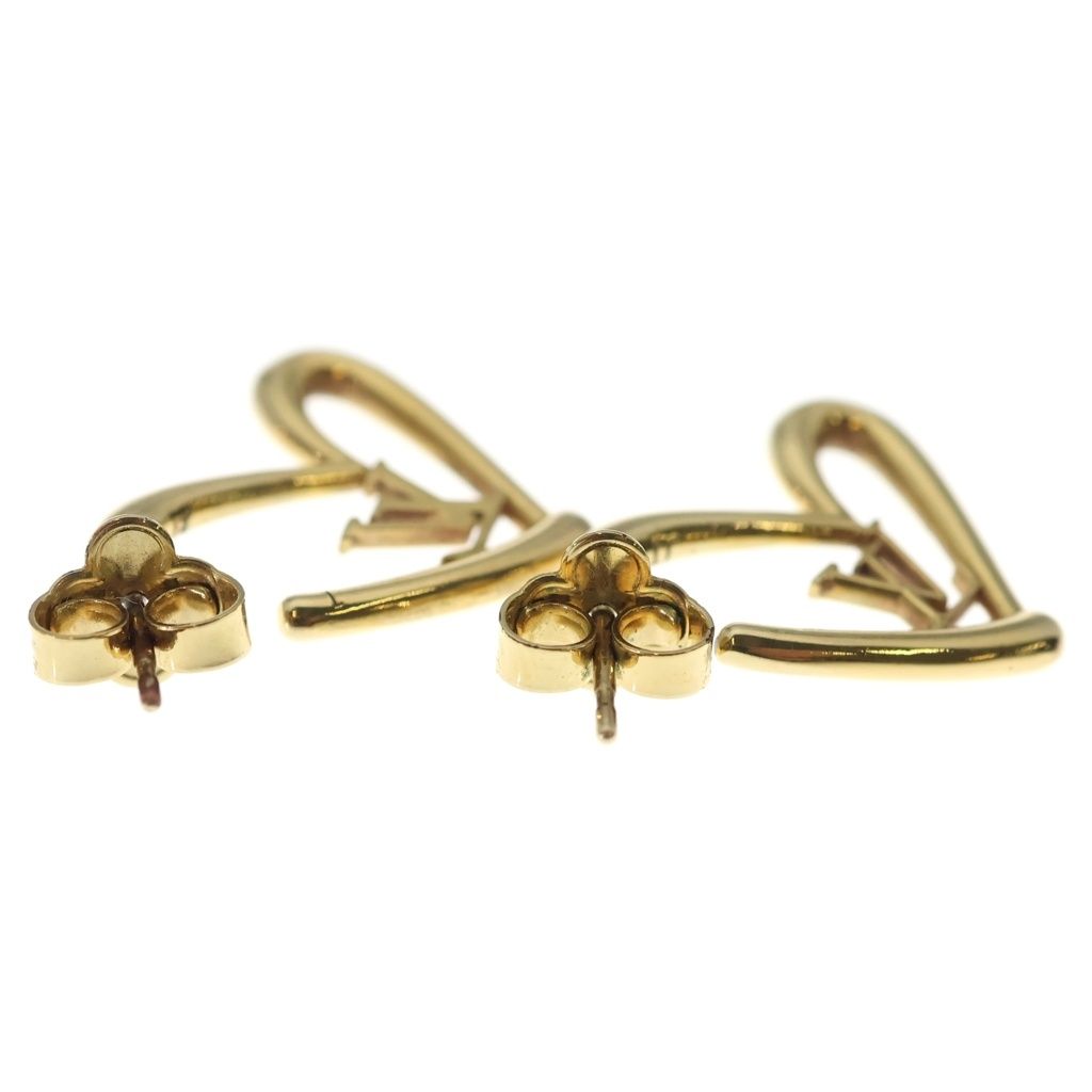 Louis Vuitton Book le Reille Heart Foreign Love Earrings Gold — view 4