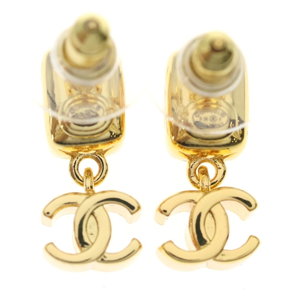 Chanel CC Logo Swing Earrings Gold — view 2