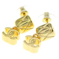 Chanel CC Logo Swing Earrings Gold