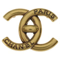 Chanel CC Logo Turnlock Motif Brooch Gold 21k