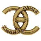 Chanel CC Logo Turnlock Motif Brooch Gold 21k