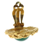 Chanel Green Stone Earrings Gold — view 5