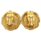 Chanel Green Stone Earrings Gold — view 2