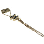 Chanel CC Logo Quilted Motif Necklace Black Gold — view 6