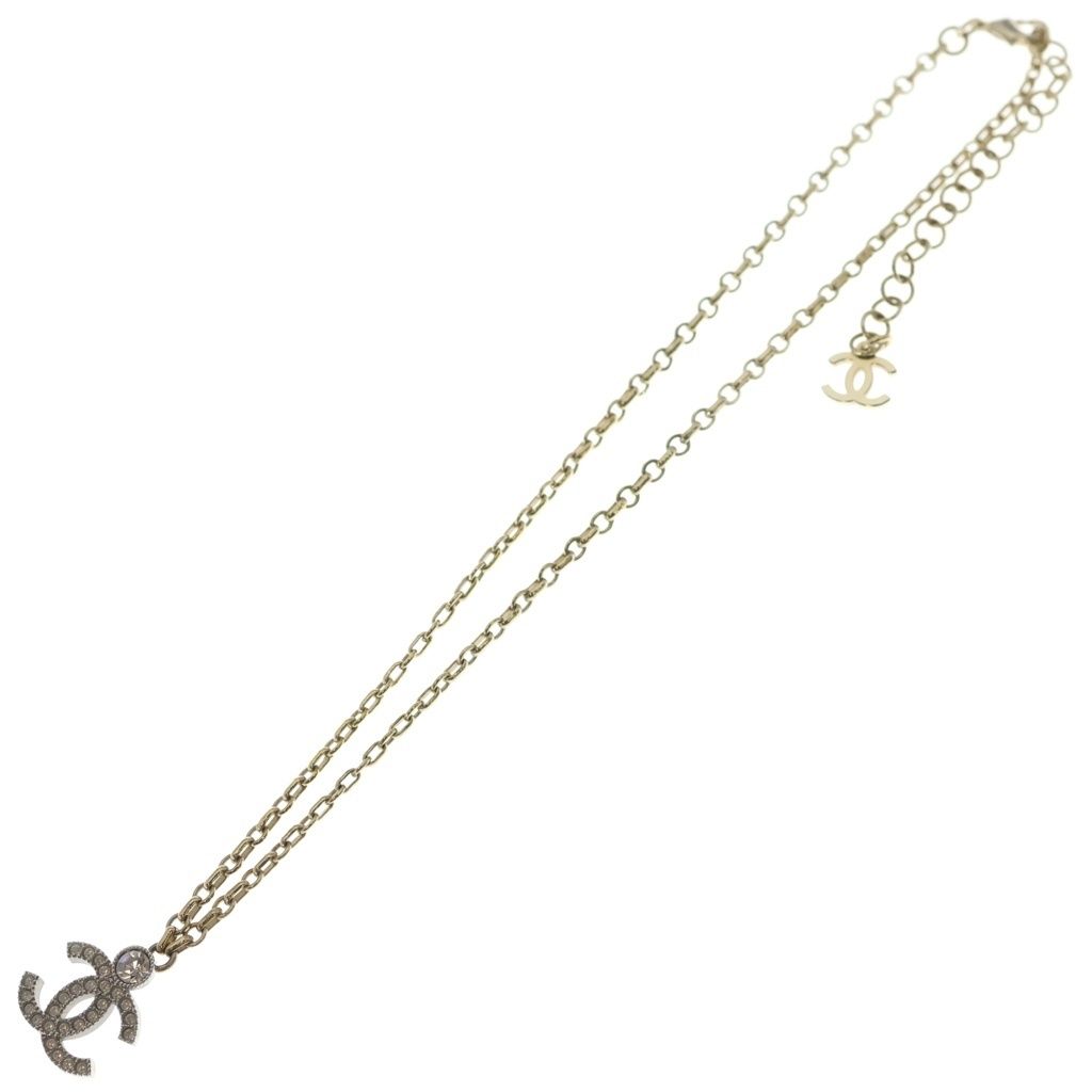 Chanel CC Logo Rhinestone Necklace — view 2