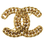 Chanel CC Logo Brooch Gold