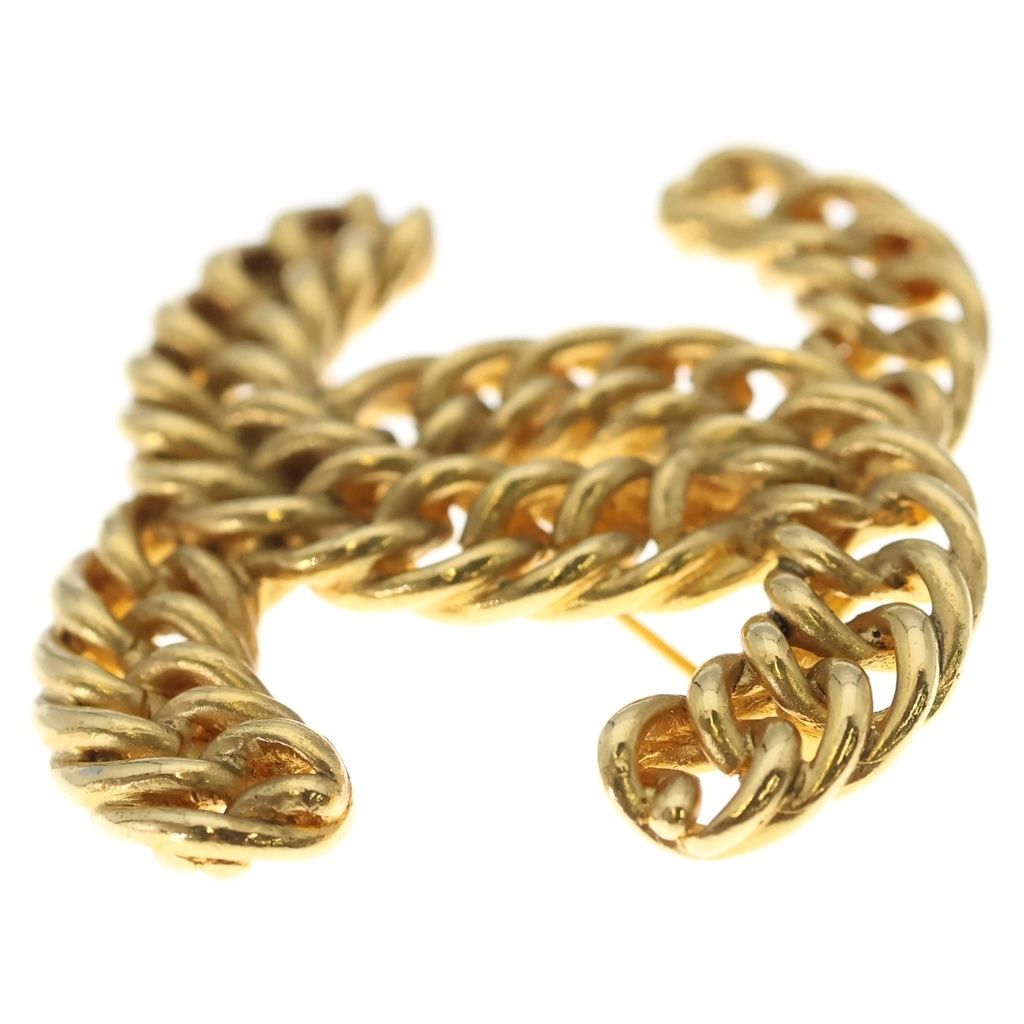 Chanel CC Logo Brooch Gold — view 3