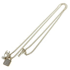 Chanel CC Logo Rhinestone Faux Pearl Long Chain Necklace Gold — view 2