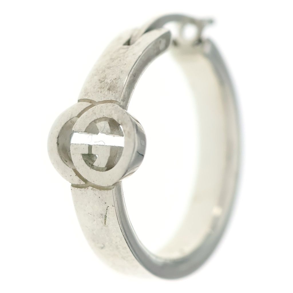 Gucci GG Interlocking Hoop Earrings Silver